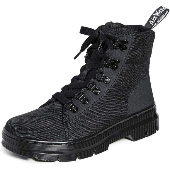 ⚡Women Black Synthetic Chunky High Heel Combat Lace Up Motorcycle Wedges Boots - Picture 1 of 6